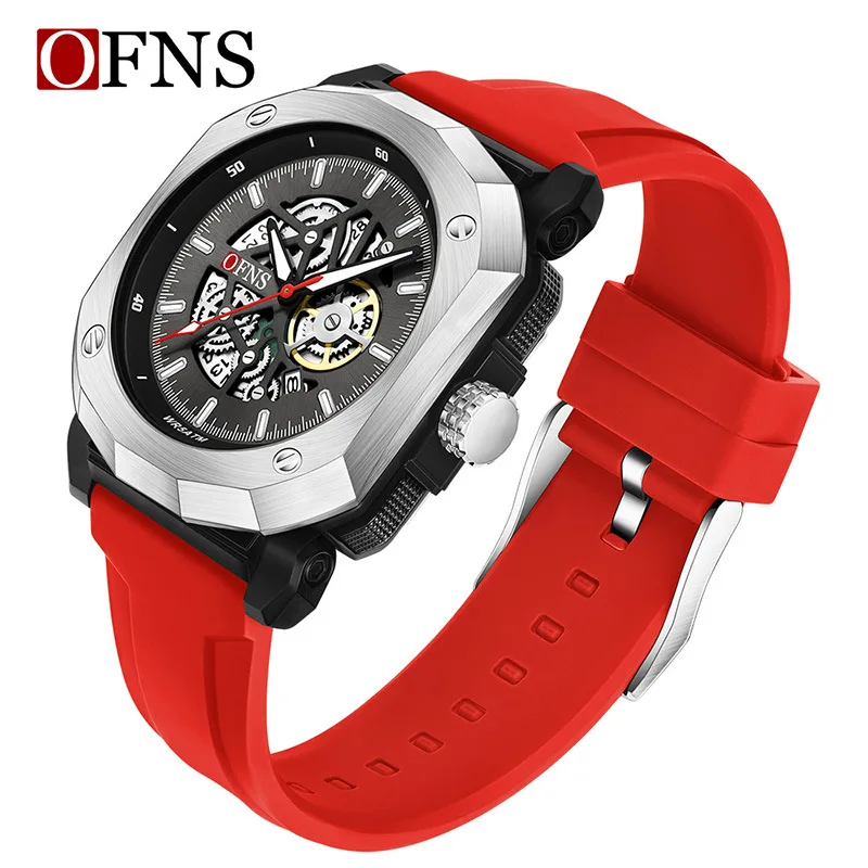 Ofns Skeleton Luminous Waterproof Quartz Watch for Men Boys Teenagers Students Calendar Date Display Business Casual Wristwatch (art.: 3920da05f3d53) - 3920da05f3d53