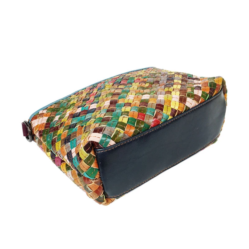 Annmouler Fashion Bag for Women Cow Leather Shoulder Bag Weave Crossbody Bag Luxury Genuine Leather Purses with 2 Strap