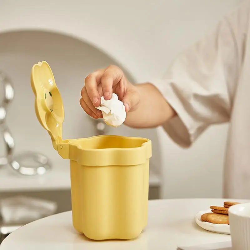 Настольная корзина для мусора маленькая настольная с крышкой ванной комнаты