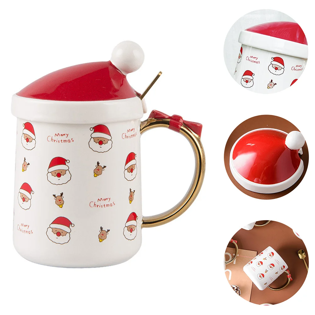 

1 Set Christmas Themed Coffee Mug Mug Drinking Cup Breakfast Cup with Spoon