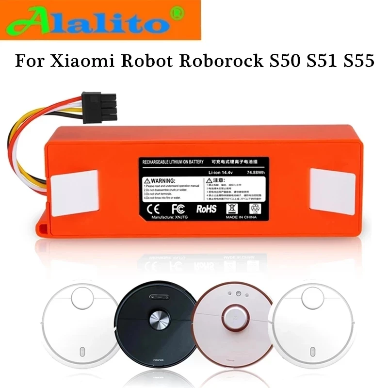 

14.4V 6500mAh for Xiaomi Robot Roborock S50 S51 S55 Accessory Spare Parts battery Vacuum cleaner parts Replacement Battery
