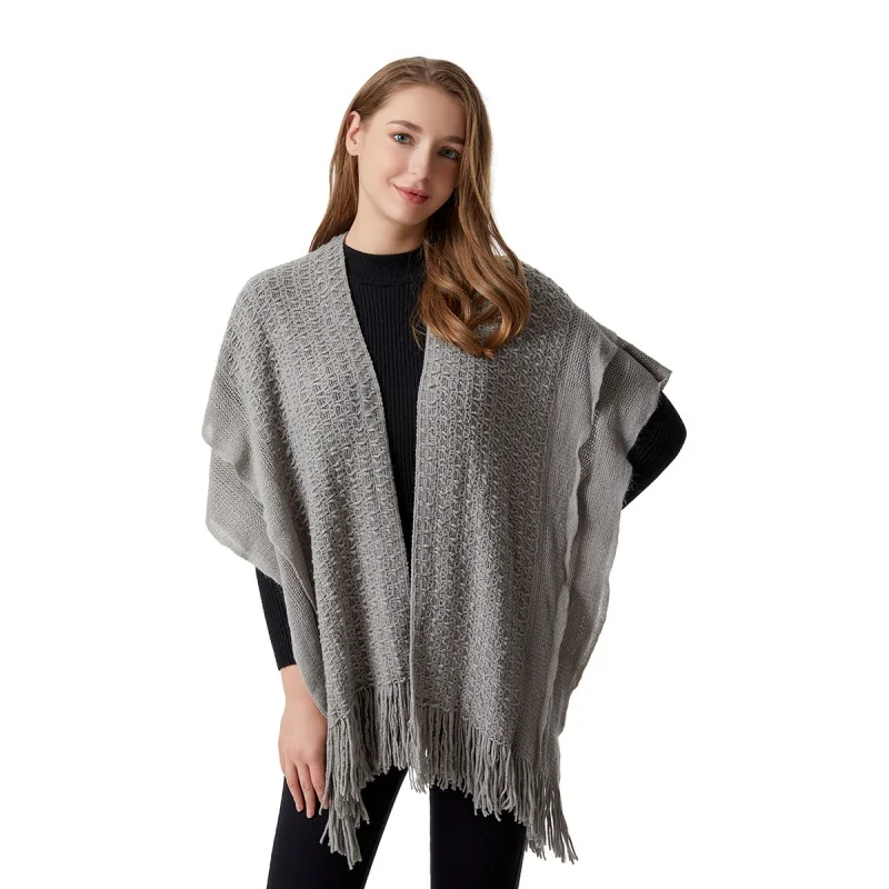 2023 New European and American Style Casual Women's Wear Cardigan Women's Knitwear Sweater Coat Cape and Shawl