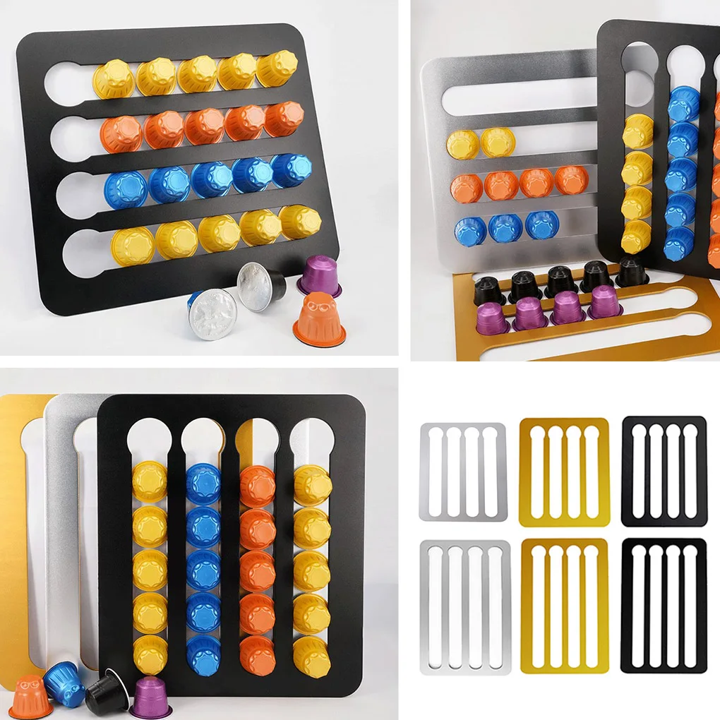 

Подставка для капсул кофе Nespresso, вращающаяся стойка для кофейных капсул, вращающиеся полки для хранения кофейных капсул, 24/40 шт. капсул