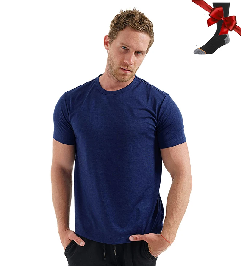 Мужская футболка из 100% мериносовой шерсти с базовым слоем мериноса мужская