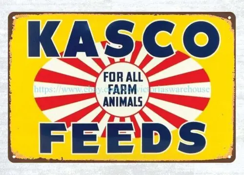 1p винтажная репродукция Kasco Feeds металлическая жестяная вывеска металлические