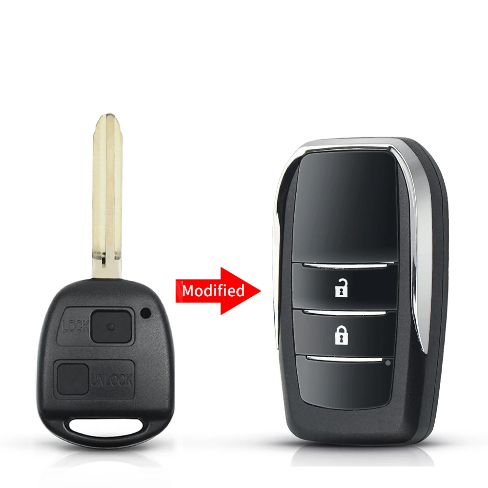 

Чехол KEYYOU для автомобильных ключей для Toyota Yaris Prado Tarago Camry Corolla TOY43 / TOY47 / TOY48 Blade + резиновый кнопочный коврик 2/3 BTN