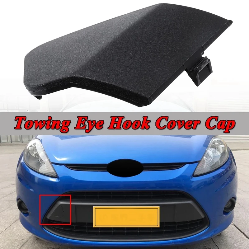 

Car Auto Front Bumper Tow Towing Eye Hook Cover Cap for Ford Fiesta MK7 2008-2016 8A6117A989AB Black Plastic