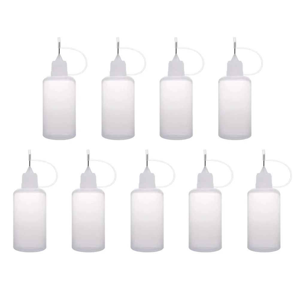 

9Pcs Long Thin Needle Oil Bottles Liquid Lampblack Bottles Smoking Oil Bottles