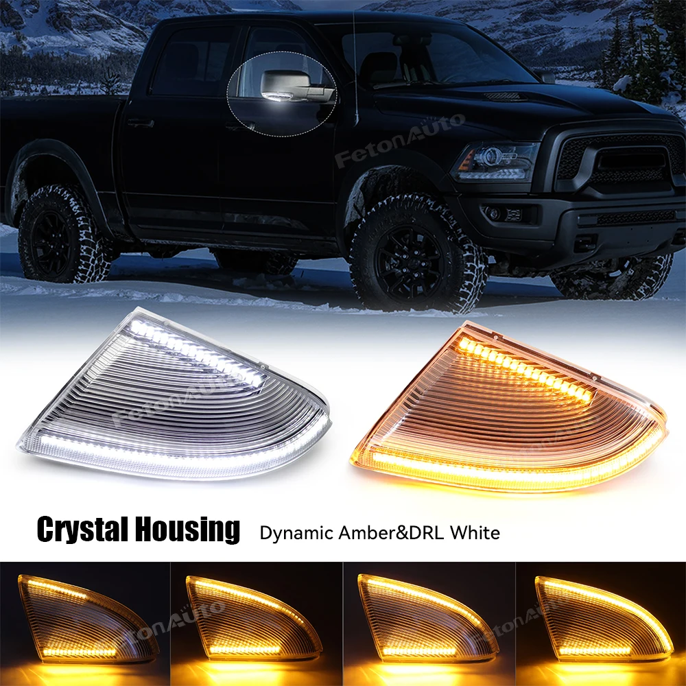 

Автомобильный Фонарь для Dodge Ram 1500 2500 2009-2018, светодиодный динамический индикатор бокового зеркала, указатель поворота для зеркала заднего вида