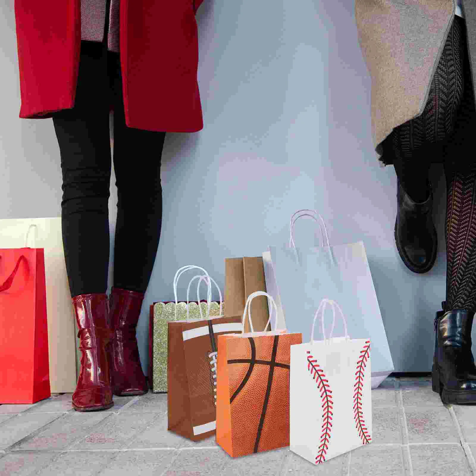 

24pcs Sports Themed Gift Bags Gift Wrapping Pouch Ball Game Pattern Candy Bag Handheld Present Bag