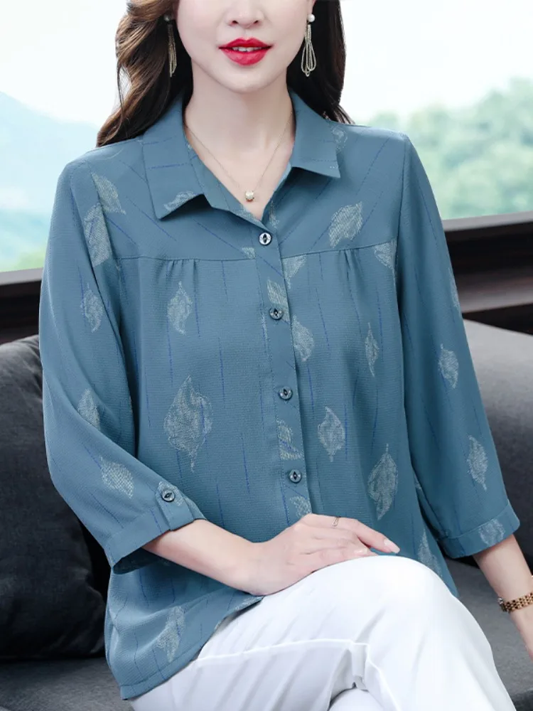 Шифоновые рубашки с рукавом три четверти. Женские ранняя осень 2024. Новый