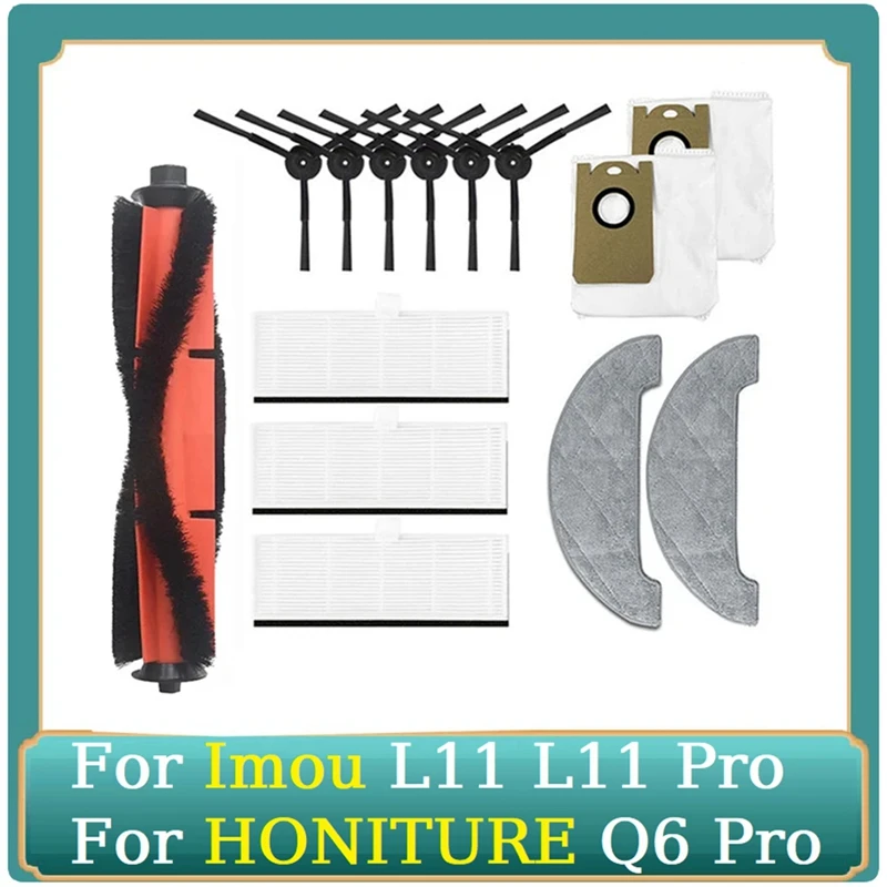 14 шт. мешок для пыли основная боковая щетка HEPA-фильтр ткань швабры как показано