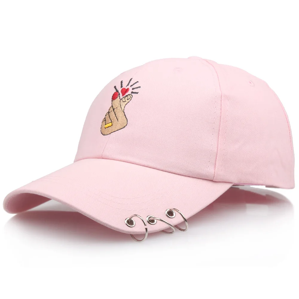 

Love Gestures Finger Baseball Cap for Women Men Iron Ring Fashion Lovers Couple Cotton Hip Hop Snapback Summer Spring Dad Hats