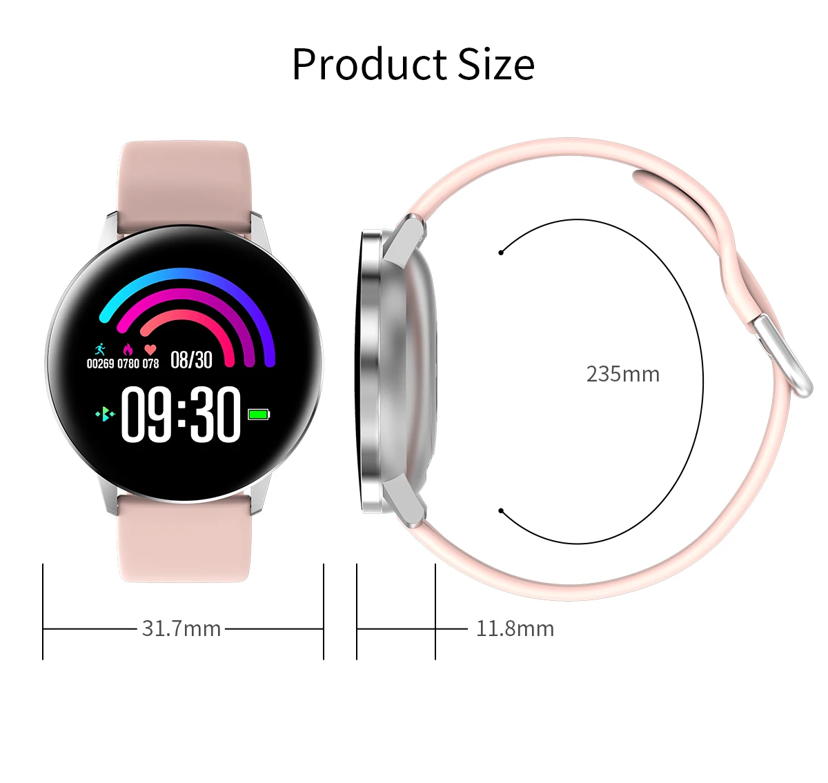TD28 Smart Watch Fitness Exercise Pedometer Men's and Women's Heart Rate Monitor Smart Information Push For IOS Android Phone