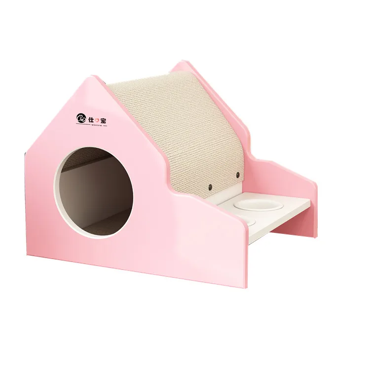 

Cheap price Pet Beds Small Animals Bed Home Cats Dogs 4-Season using Sleeping Nest with Sisal Scratching post & Removable Carpet