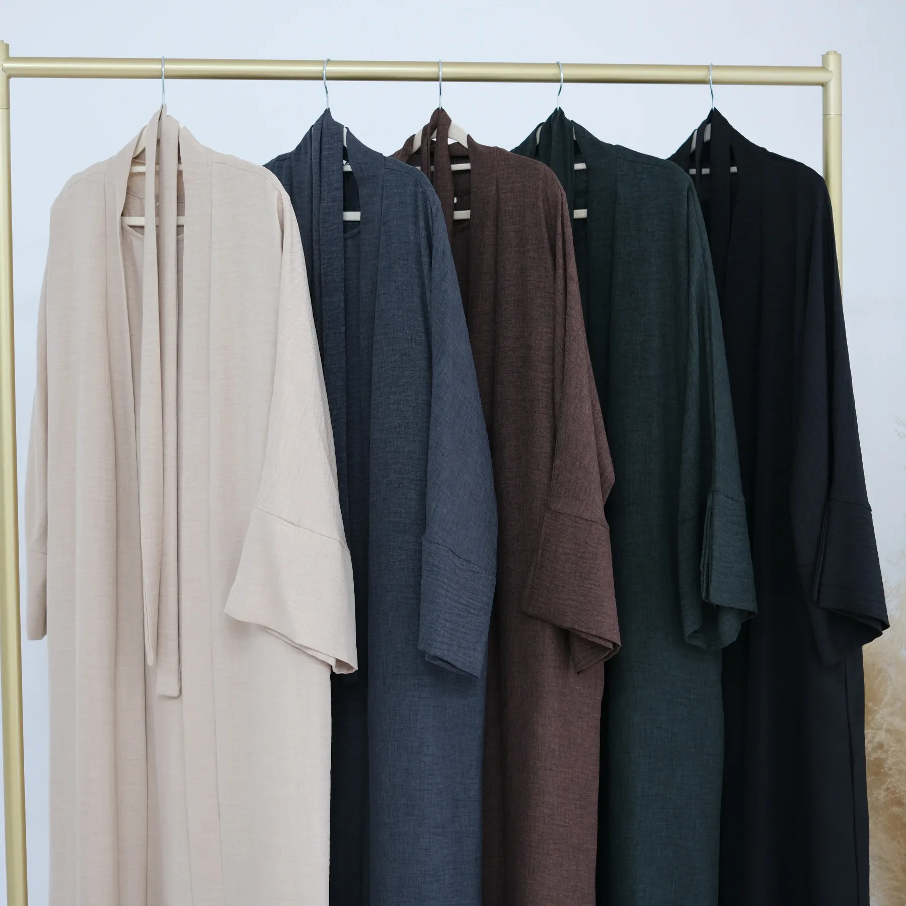 UNI женский открытый кафтан с Абая Дубай Турция комплект из 2 предметов