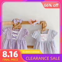 spring summer 2022 baby girls 100 day banquet clothing princess small plaid lace one piece hayi hayi skirt climbing clothing