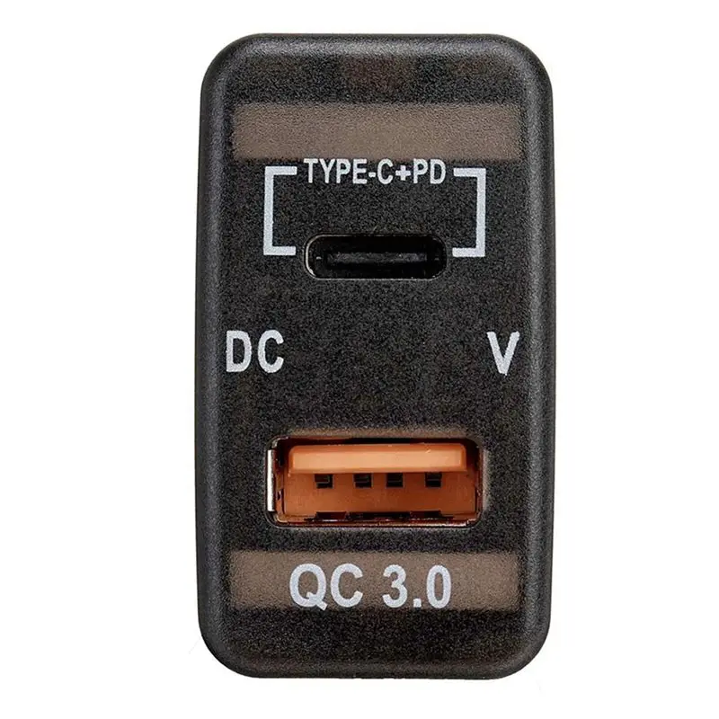 2X автомобильный быстрый адаптер QC3.0 с двумя USB-портами и вольтметром для Toyota Land Cruiser Hilux Prado FJ (art.: 3920db3cba080) - 3920db3cba080