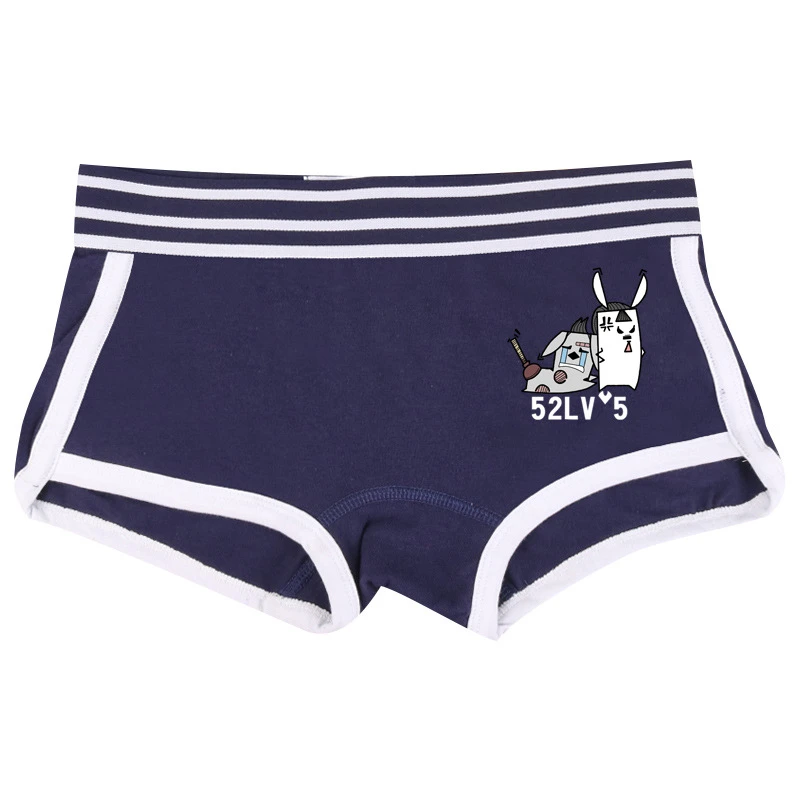 

Women's solid color cotton cute cartoon boxer briefs unisex wide-brim sports briefs cartoon cute plus size briefs boxer briefs
