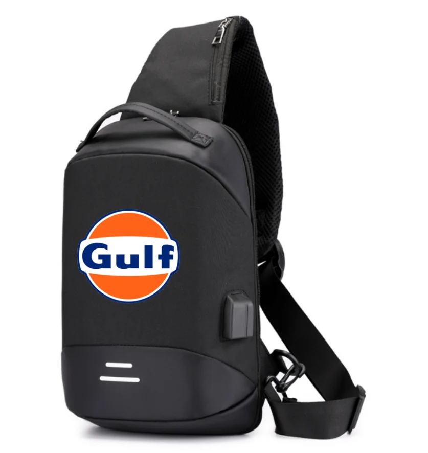 

2022 NEW Men Shoulder Gulf brand logo Backpack Nylon Outdoor Camping Trekking Chest Sling Bag