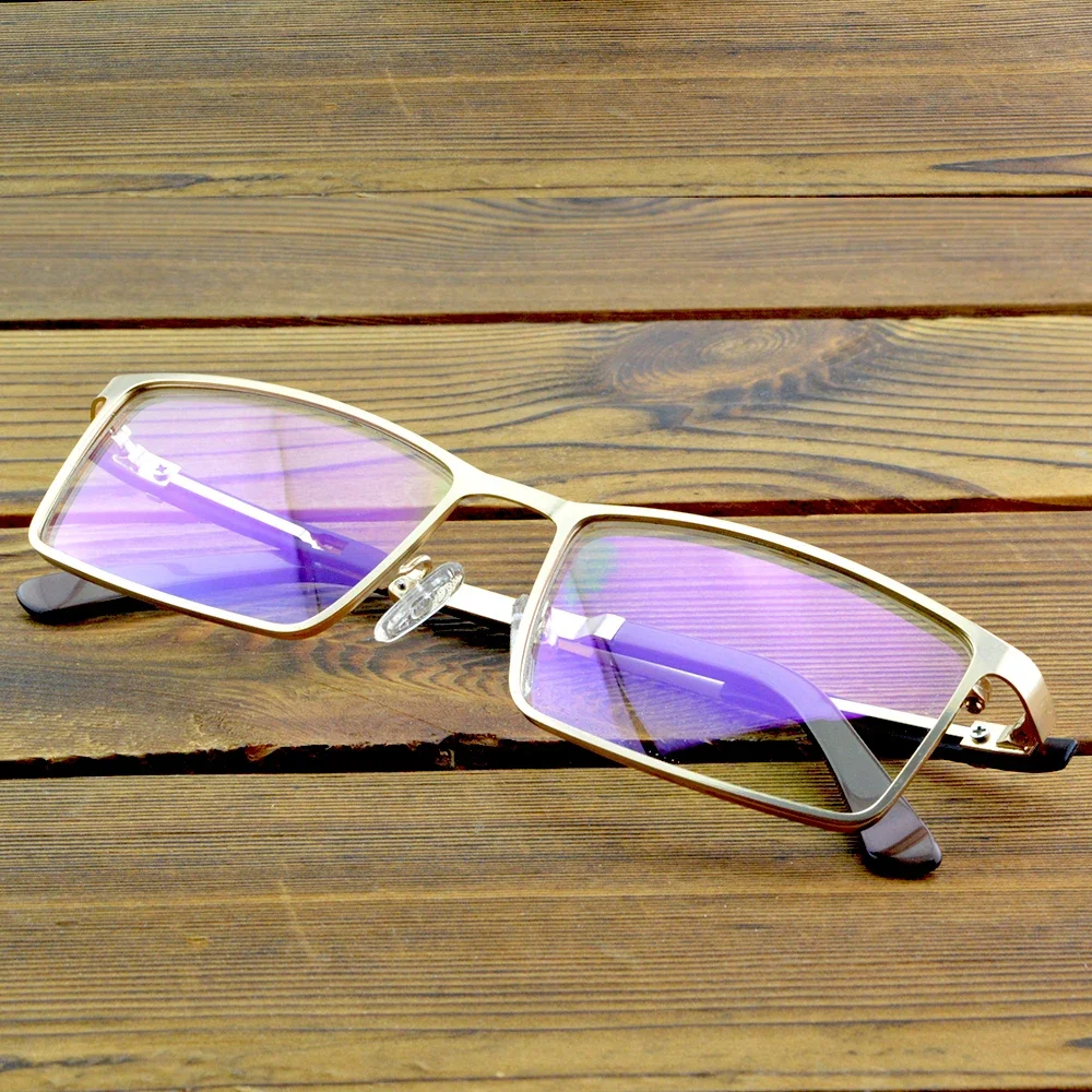 Клара Vida Золотые прямоугольные красивые деловые мужские очки из титанового