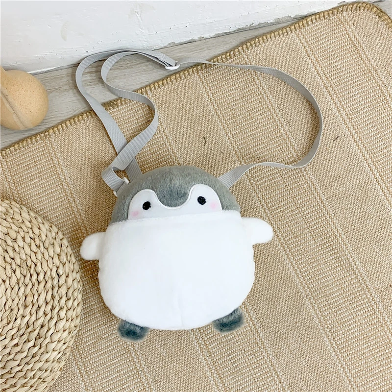 penguin messenger bag women cute Crossbody shoulder bag cartoon ins doll toy plush bag Soft Coin Purse Gift For Little Girl