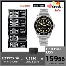 San Martin 40mm NH35 Automatic Men Diving Watch 20ATM Waterproof BB58 Sapphire Wristwatch BGW-X1 C3 Luminous Clock Reloj SN0008C