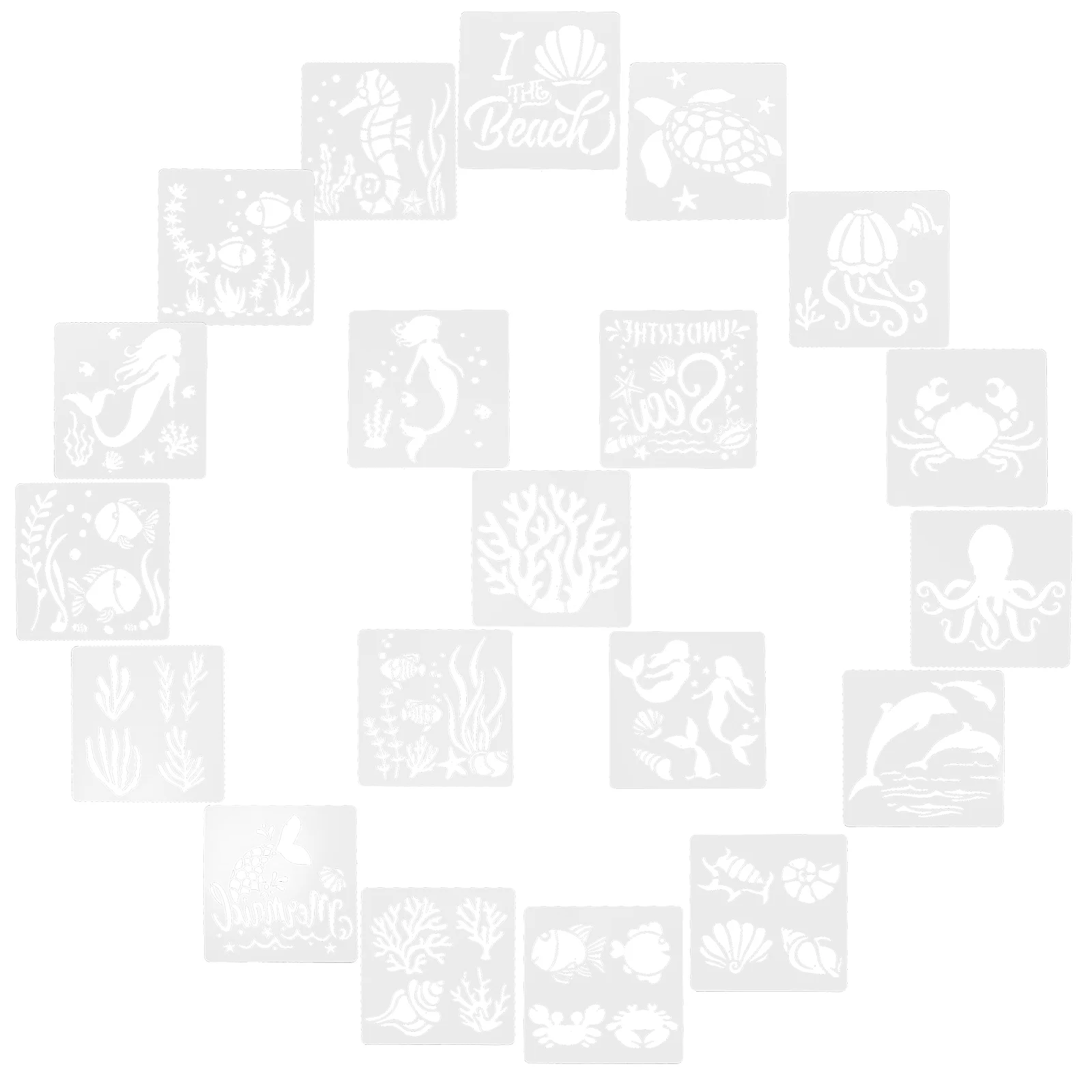 

Шаблон для рисования по океану трафареты тематические маленькие поделки пластиковые настенные многоразовые Шаблоны