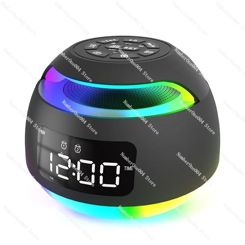Фото Новый Bluetooth-радиочасы с LED-дисплеем, настольный электронный будильник для студентов с цветной подсветкой и функцией окружающего освещения №1