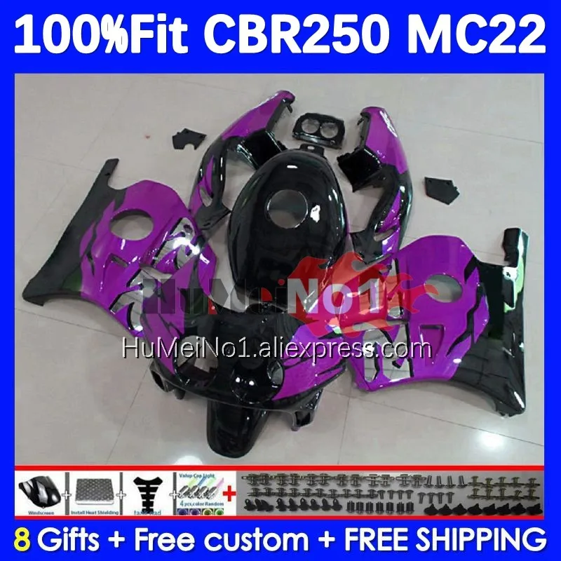 

Injection For HONDA CBR 250RR CBR250RR 90 91 92 93 94 193No.222 purple stock MC22 CBR250 RR 1995 1996 1997 1998 1999 OEM Fairing