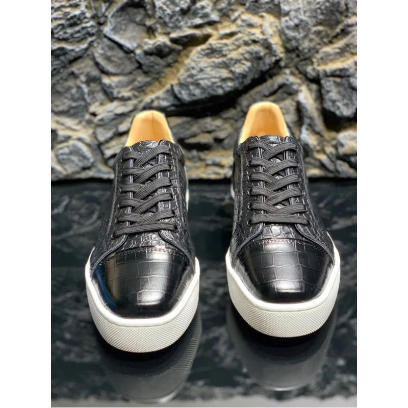 

Luxury Designer Shoes Platform Leisure Red Bottom Shoes for Men Black Wedding Evening Dress Birthday Present Big size 47 48