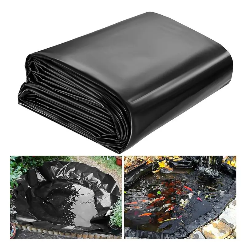Фото Пленка для пруда ABHI-7X10 футов, HDPE, утолщенная, для наружных прудов, для водопадов, черная. №2