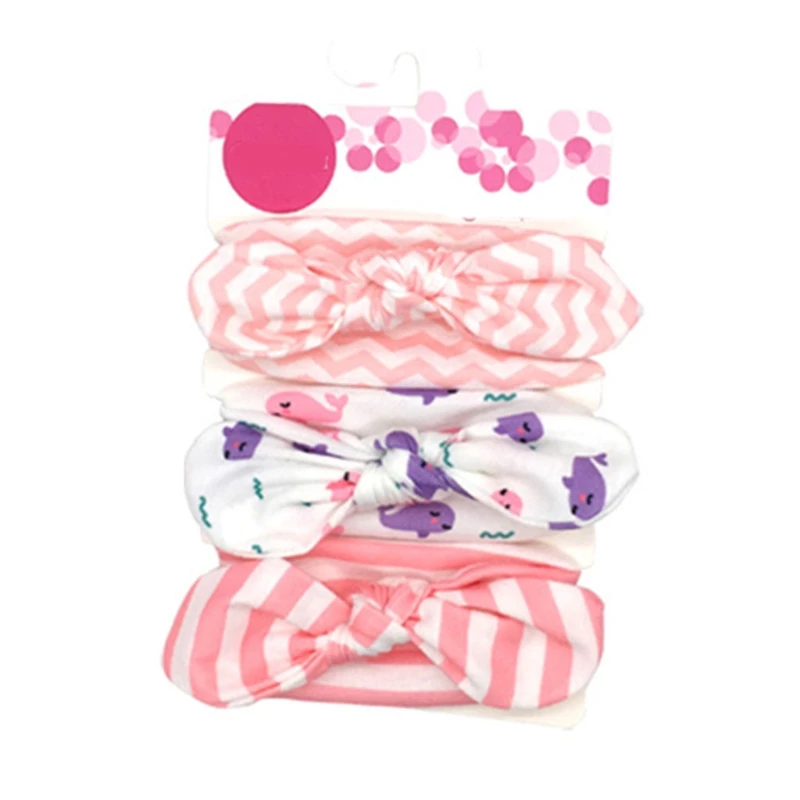 

3 Pcs/set Fashionable Newborn Baby Girls Headbands Hair Bows Elastics Soft Bands Headwraps for Kids Infants Toddlers