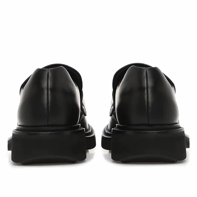 Мужская обувь из натуральной кожи с большим носком универсальная толстая