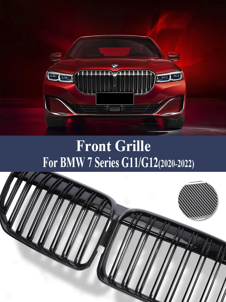 

Double Slat M Color Grille Car Front Bumper Kidney Carbon Grill For BMW 7 Series G11 G12 2020-2022 Car Accessories