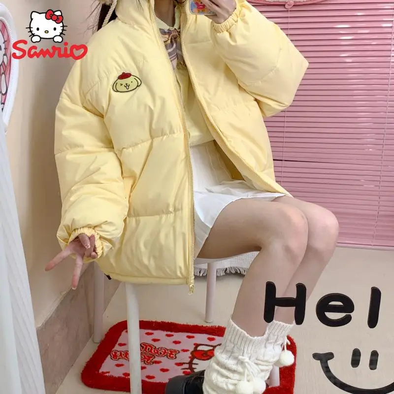

Kawaii Pompom Purin Cotton Clothes Cartoon Sanrio Student Ins Winter Bread Clothes Female Loose Warm Jacket Couple Cotton Jacket