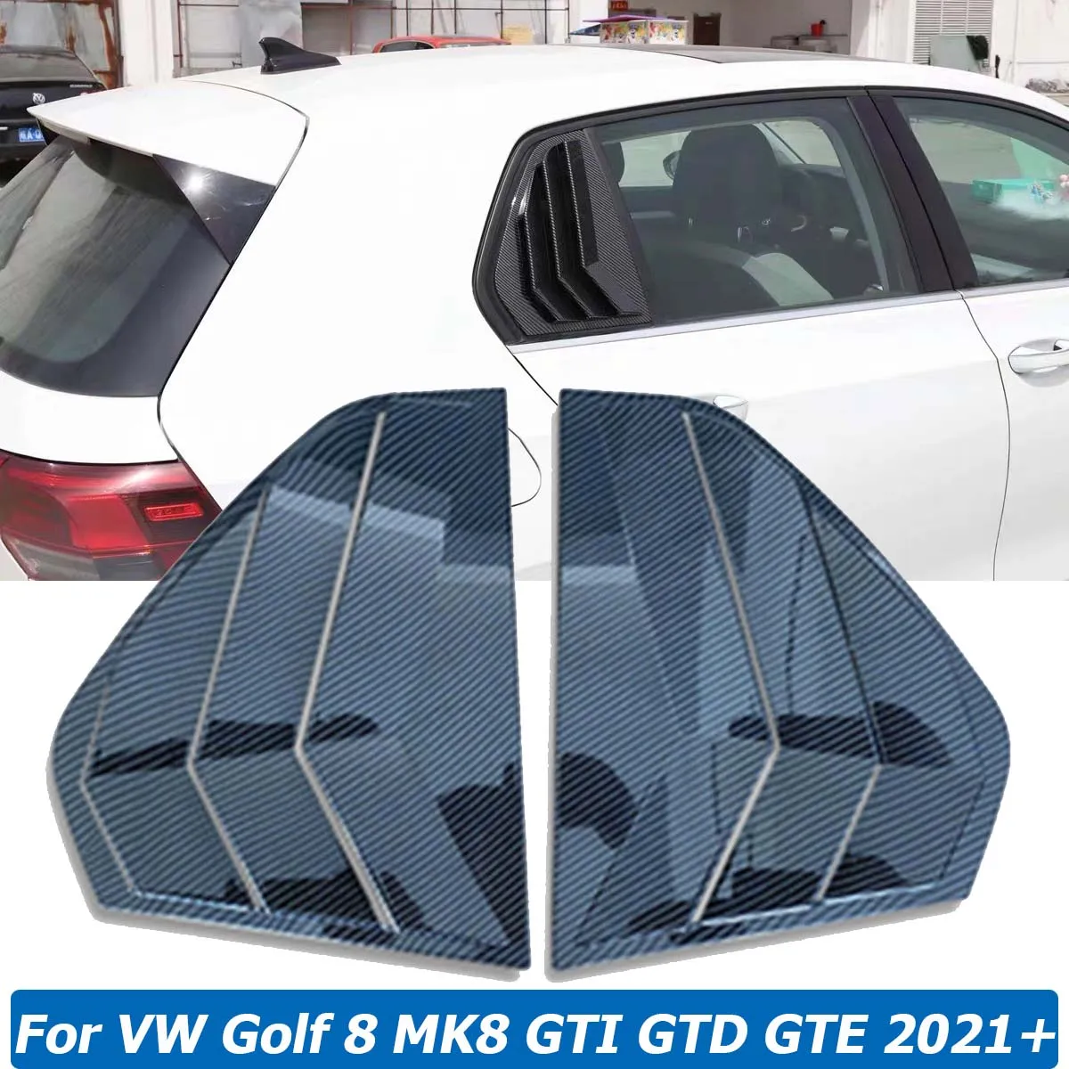 

Для VW Golf 8 MK8 GTI GTD GTE заднее боковое окно четверть жалюзи затвор овальная крышка отделка стикер 2021 2022 автомобильные аксессуары