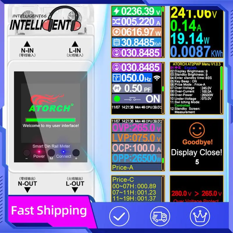 

Цифровой измеритель электроэнергии, с голосовым управлением, 85-265 (В)