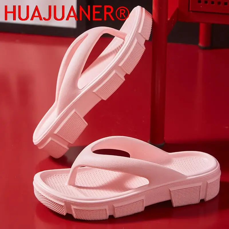 

Шлепанцы HUAJUANER женские на толстой платформе, мягкая подошва, клипсы с носком, Удобная Нескользящая пляжная обувь, лето 2022