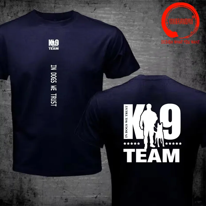 Фото Футболка с забавным дизайном K-9 Team K9 Unit, мужская модная повседневная одежда, стильные топы, футболка для отдыха, мужская футболка №3