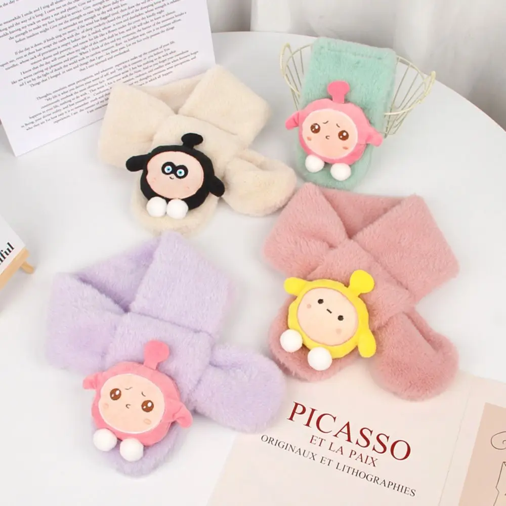 

Плюшевый мультяшный шарф из искусственного меха Универсальный плотный теплый детский шарф с защитой от холода на осень и зиму