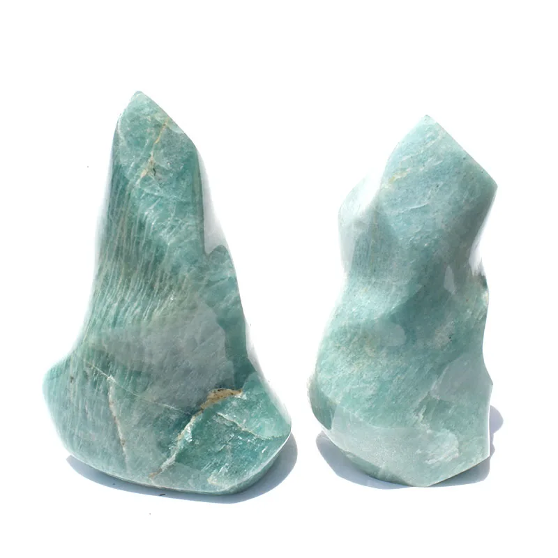 1 Kg Natural amazonite stone standing flame for home craft