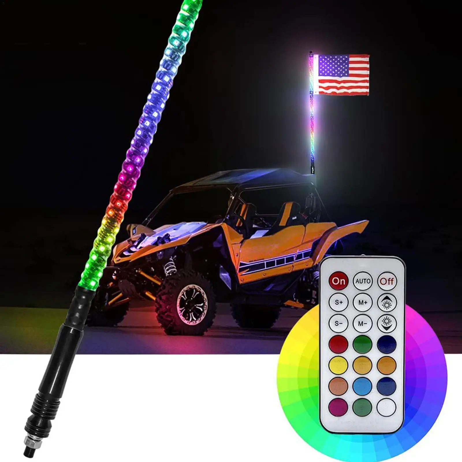 Off-road Motorcycle Decoration Antenna Lamp Whip Flag Pole With Flag