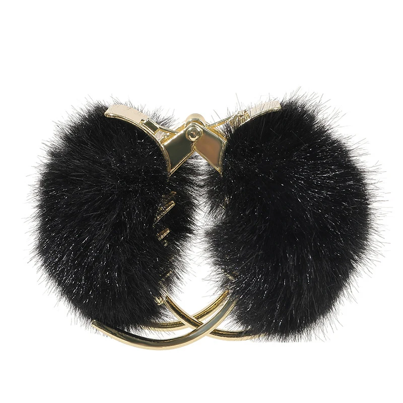 

1pc Hair Rings Ponytail Holder Girls Pompom Hairbands Fashion Imitation Rabbit Fur Plush Elastic Hair Rope Hair Accessories