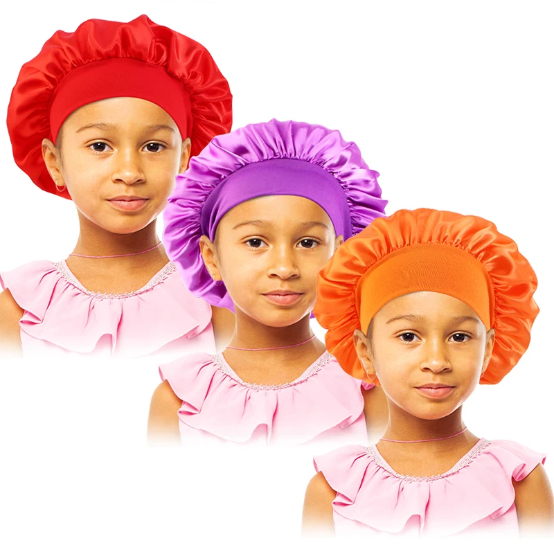 3 шт./партия детская шелковая шапочка-тюрбан