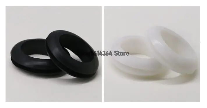 

1000pcs 5mm Inner Dia Black Rubber Electrical Round Wire Grommets Gasket
