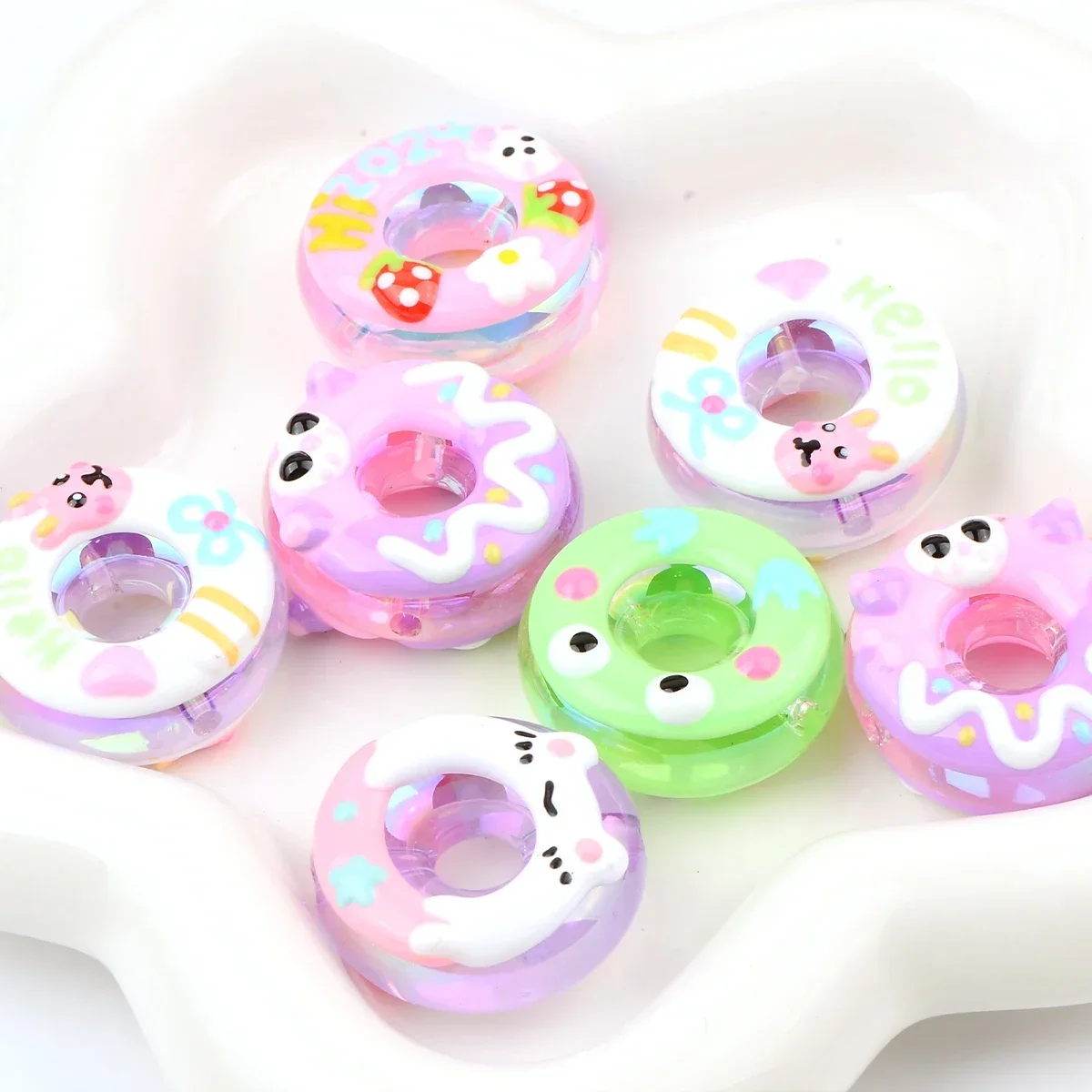 5 шт. бусины-пончики для бижутерии