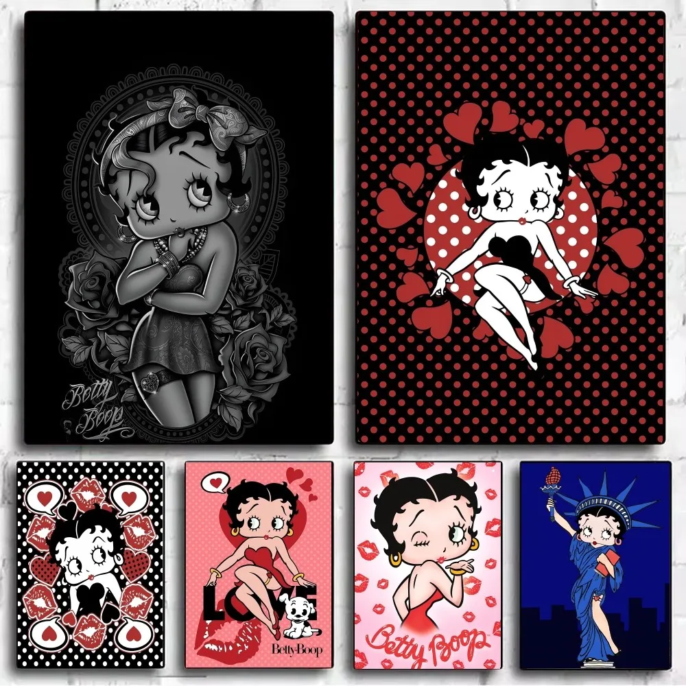 Аниме B-Betty B-Boop Плакат Наклейка Винтажная На Стену Для Гостиной Бар Декор