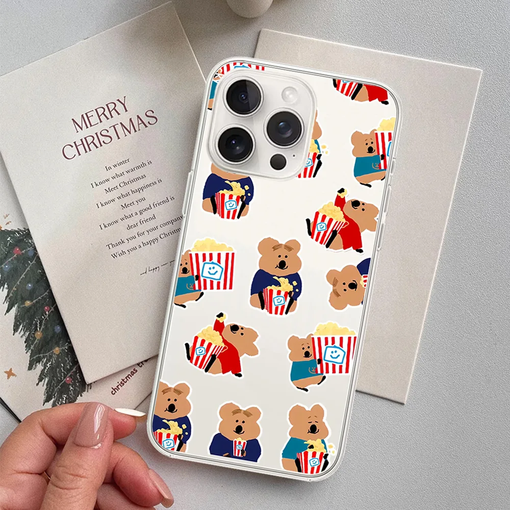 Милый попкорн для кинотеатра P-Persimmon медведь Samsung Galaxy S23 S22 S21 S20 Plus Lite