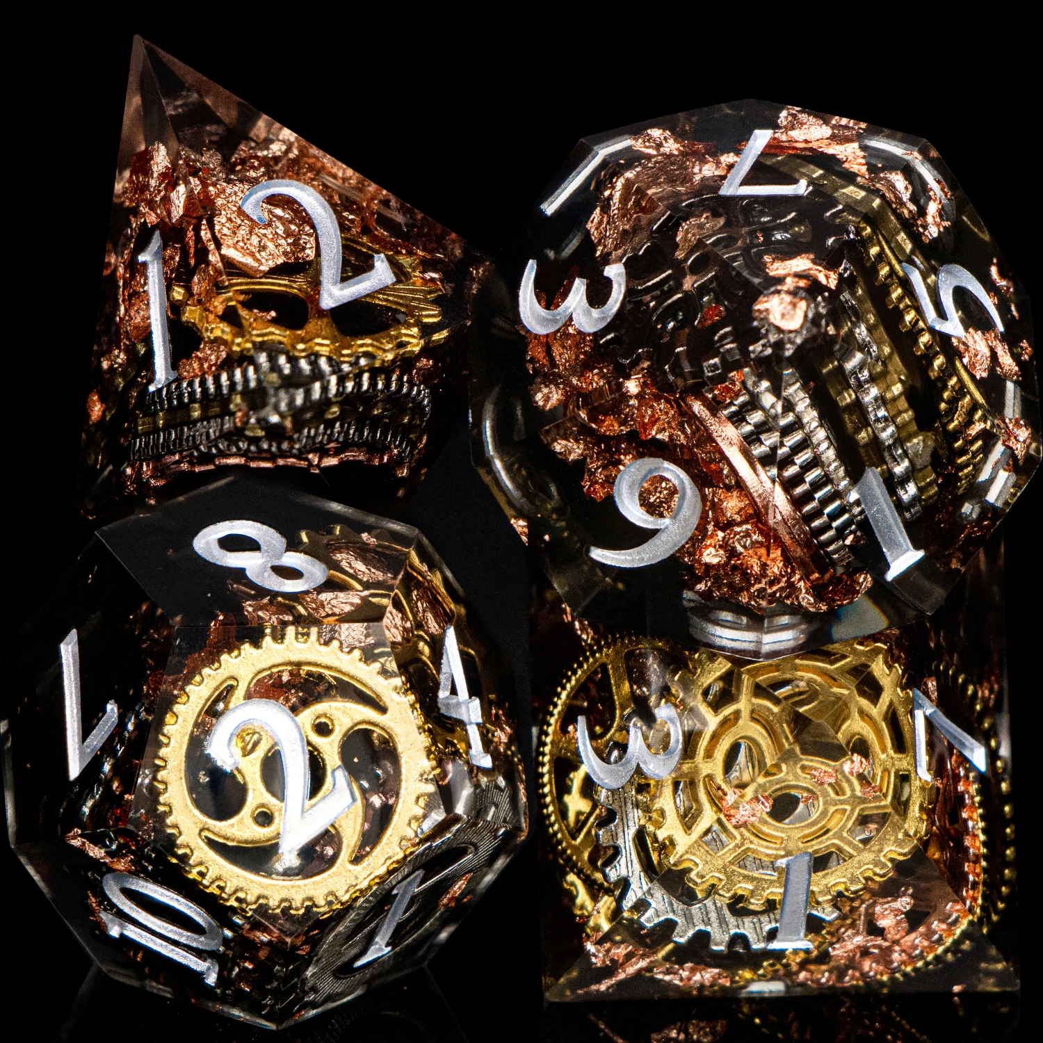 Фото Набор черных полимерных кубиков D20 с острыми гранями для D&D, Dungeons and Dragons, Pathfinder, для ролевых игр №4